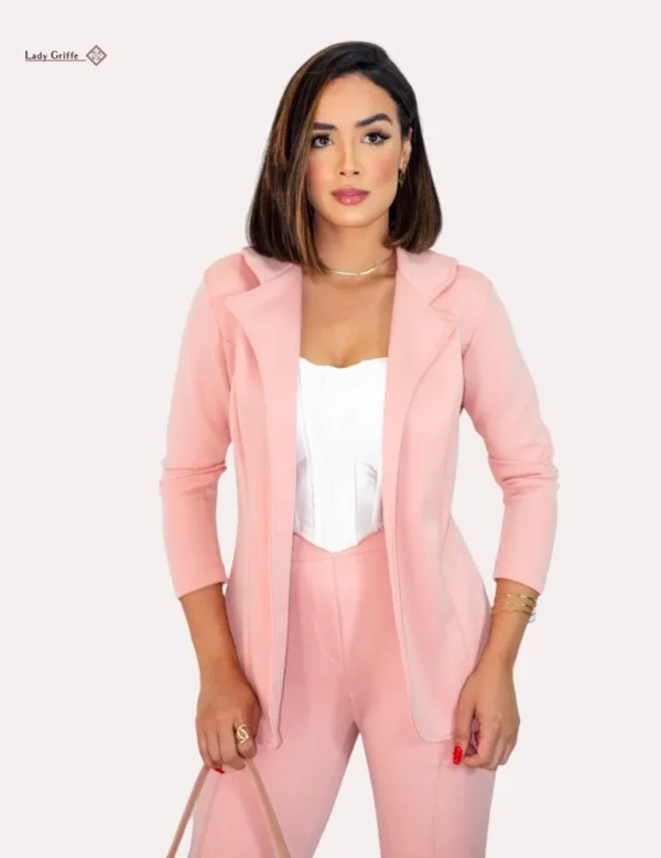 Blazer de luxo  Lady Griffe Rosa Bebê